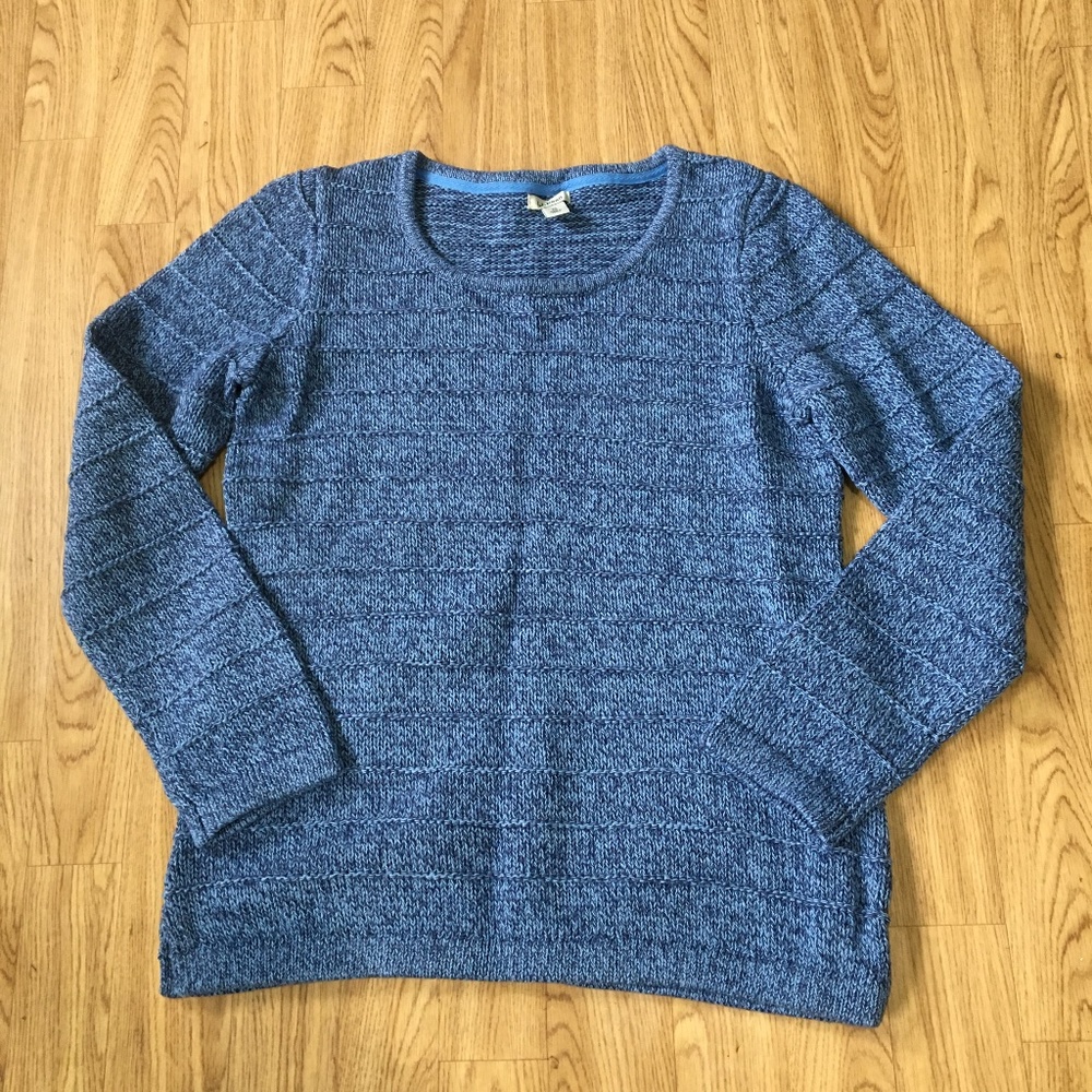 LL Bean Marled Light Blue Sweater